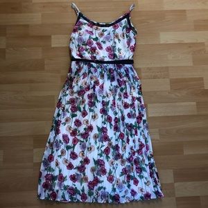 Lauren Conrad floral pleated midi dress